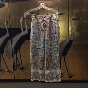 Chic Linen and Cotton Printed Pants